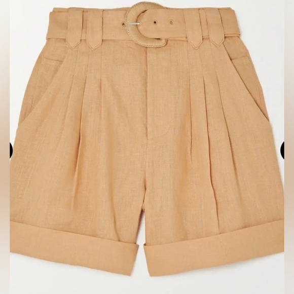 Farm rio belted pleated linen shorts - Picture 1 of 4